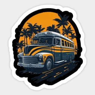 Vintage School Bus Sticker